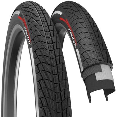 Fincci 2 stuks fietsbanden 20 x 1,75 20 inch 27 TPI opvouwbaar 47-406 voor kinderen, jongeren en volwassenen, geschikt voor BMX, driewieler, weg, stadsfiets en e-bikes 2 fietsbanden 20 inch x 1,75 met ETRTO 47-406 en 30 TPI voor 43 psi Fincci 2 stuks fietsbanden 20 x 1,75 20 inch 27 TPI opvouwbaar 47-406 voor kinderen, jongeren en volwassenen, geschikt voor BMX, driewieler, weg, stadsfiets en e-bikes 2 fietsbanden 20 inch x 1,75 met ETRTO 47-406 en 30 TPI voor 43 psi