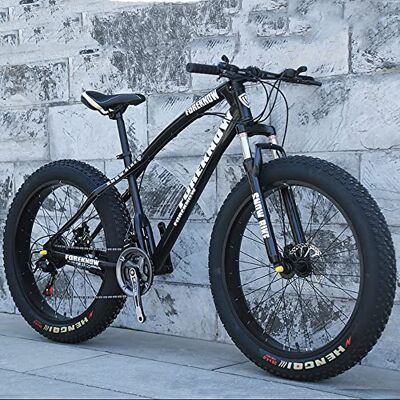 JAMCHE 20/24/26 x 4,0 inch mountainbike met dik wiel, mountainbike voor volwassenen met vetbanden, fiets 7/21/24/27/30 versnellingen, dubbel koolstofstalen frame JAMCHE 20/24/26 x 4,0 inch mountainbike met dik wiel, mountainbike voor volwassenen met vetbanden, fiets 7/21/24/27/30 versnellingen, dubbel koolstofstalen frame