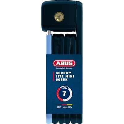 ABUS Vouwslot Bordo Lite Mini 6055/60 extra licht fietsslot van speciaal staal veiligheidsniveau 7 60 cm 78062 donkerblauw-lichtblauw ABUS Vouwslot Bordo Lite Mini 6055/60 extra licht fietsslot van speciaal staal veiligheidsniveau 7 60 cm 78062 donkerblauw-lichtblauw