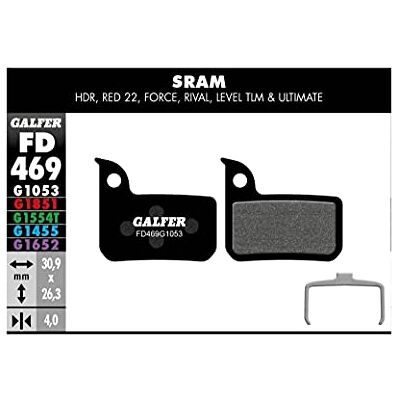 Sram GALFER Remblokken Red 22 STD fiets G1053 unisex volwassenen, zwart, eenheidsmaat Sram GALFER Remblokken Red 22 STD fiets G1053 unisex volwassenen, zwart, eenheidsmaat