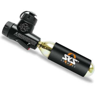 SKS GERMANY Airbuster CO2 competitieve luchtpomp CO2 met doseerventiel en draaibare doseerder met koudebescherming, stofkap en pomphouder en 16 g cartridge zwart SKS GERMANY Airbuster CO2 competitieve luchtpomp CO2 met doseerventiel en draaibare doseerder met koudebescherming, stofkap en pomphouder en 16 g cartridge zwart