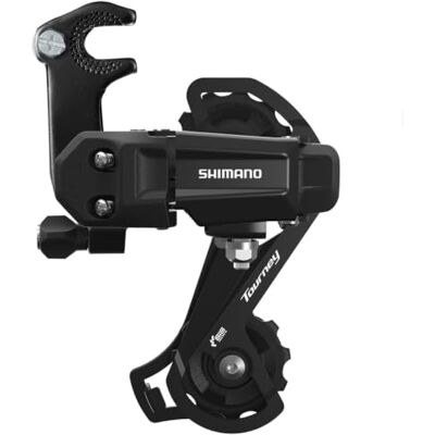 Shimano Tourney/TY Tourney TY200 6/7 versnellingen achterderailleur met houder, zwart, middenkooi GS Shimano Tourney/TY Tourney TY200 6/7 versnellingen achterderailleur met houder, zwart, middenkooi GS
