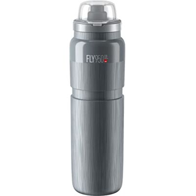 ELITE Fly MTB Tex Drinkfles, grijs, 950 ml, ultralicht, stofdicht en BPA-vrij, mountainbike en grind ELITE Fly MTB Tex Drinkfles, grijs, 950 ml, ultralicht, stofdicht en BPA-vrij, mountainbike en grind
