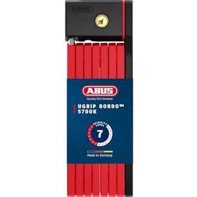 ABUS Unisex volwassenen 5700/100 RD SH vouwslot, rood, 100 cm ABUS Unisex volwassenen 5700/100 RD SH vouwslot, rood, 100 cm