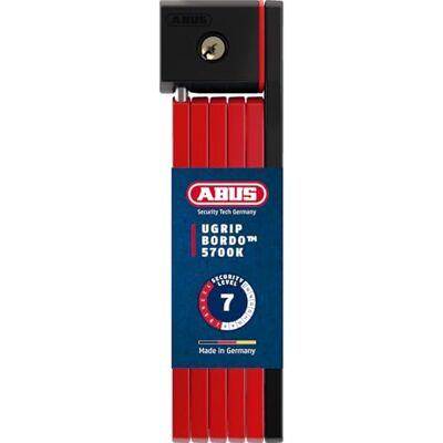 ABUS Unisex volwassenen 5700/80 RD SH vouwslot, rood, 80 cm ABUS Unisex volwassenen 5700/80 RD SH vouwslot, rood, 80 cm