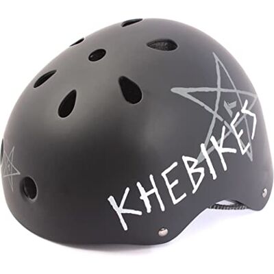 KHEbikes KHE Pro Freestyle BMX-helm voor kinderen, mat zwart, maat L, 88-61 cm KHEbikes KHE Pro Freestyle BMX-helm voor kinderen, mat zwart, maat L, 88-61 cm
