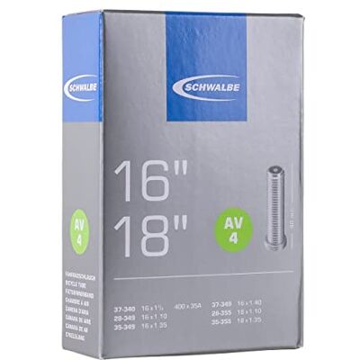 Schwalbe AV4 binnenband 16X1 1/8-1 3/8 Schrader-ventiel, zwart Schwalbe AV4 binnenband 16X1 1/8-1 3/8 Schrader-ventiel, zwart