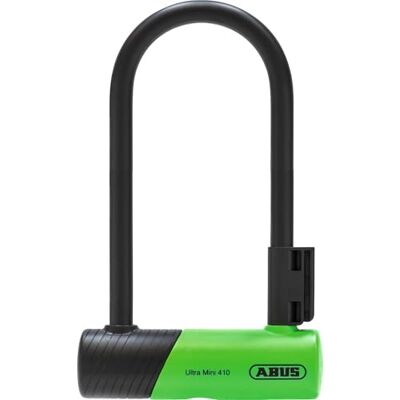ABUS 410K Ultra U-slot voor fiets en elektrische scooter, robuust slot met praktische houder voor het vervoer op de fiets, fietsaccessoires, variant 150HB180, groen + Cobra 10/120 ABUS 410K Ultra U-slot voor fiets en elektrische scooter, robuust slot met praktische houder voor het vervoer op de fiets, fietsaccessoires, variant 150HB180, groen + Cobra 10/120