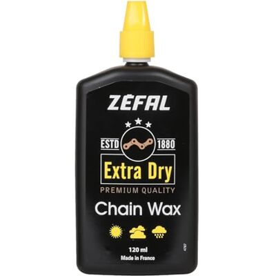 ZEFAL Extra Dry Wax Smeermiddel voor fietsketting op wasbasis, optimale netheid van de transmissie, uniseks, volwassenen, zwart-geel, 120 ml ZEFAL Extra Dry Wax Smeermiddel voor fietsketting op wasbasis, optimale netheid van de transmissie, uniseks, volwassenen, zwart-geel, 120 ml