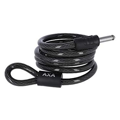AXA RLD Plug In-kabel, lengte 180 cm. Kabeldiameter 12 mm. klikbout 10 mm dik, zwart AXA RLD Plug In-kabel, lengte 180 cm. Kabeldiameter 12 mm. klikbout 10 mm dik, zwart