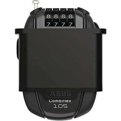 ABUS Combiflex kabelslot voor het vastzetten van ski's, helm, kinderwagen en bagage, blijft 105-105 cm lang, 2,4 mm dik, met cijfercode, met CHR-houder, zwart ABUS Combiflex kabelslot voor het vastzetten van ski's, helm, kinderwagen en bagage, blijft 105-105 cm lang, 2,4 mm dik, met cijfercode, met CHR-houder, zwart