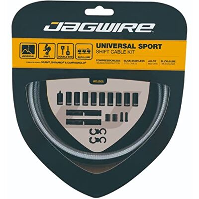 Jagwire 2 x Sport Shift Kit schakelknoppen en kabels, uniseks, volwassenen, zilver, Eén maat Jagwire 2 x Sport Shift Kit schakelknoppen en kabels, uniseks, volwassenen, zilver, Eén maat