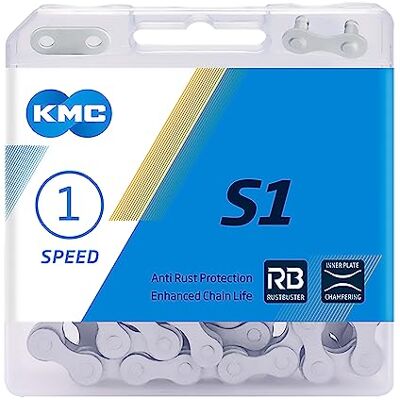 KMC Uniseks: volwassenen S1 Wide RB 1 ketting 1/2 inch x 1/8 inch, 112 schakels, zilver KMC Uniseks: volwassenen S1 Wide RB 1 ketting 1/2 inch x 1/8 inch, 112 schakels, zilver