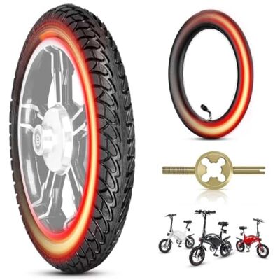 HMLOPX 57-305 16x2.125 Elektrische Fiets Band en Luchtkamer, 16 x 2.125 Diep Profiel Elektrische Scooter Banden, Butyl Rubber Buis met Gebogen Ventiel HMLOPX 57-305 16x2.125 Elektrische Fiets Band en Luchtkamer, 16 x 2.125 Diep Profiel Elektrische Scooter Banden, Butyl Rubber Buis met Gebogen Ventiel