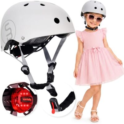 Sun Fietshelm voor kinderen, verstelbaar en geventileerd aanpassing van de hoofdomtrek, kinbescherming, magneetsluiting, ventilatieopeningen, comfort voor fiets en step Sun Fietshelm voor kinderen, verstelbaar en geventileerd aanpassing van de hoofdomtrek, kinbescherming, magneetsluiting, ventilatieopeningen, comfort voor fiets en step