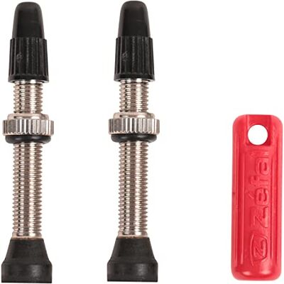 ZEFAL Paar tubeless ventielen, zilver/zwart, 45 mm ZEFAL Paar tubeless ventielen, zilver/zwart, 45 mm