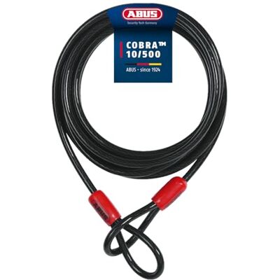 ABUS Cobra kabel, 2 lussen, 500 cm, zwart ABUS Cobra kabel, 2 lussen, 500 cm, zwart