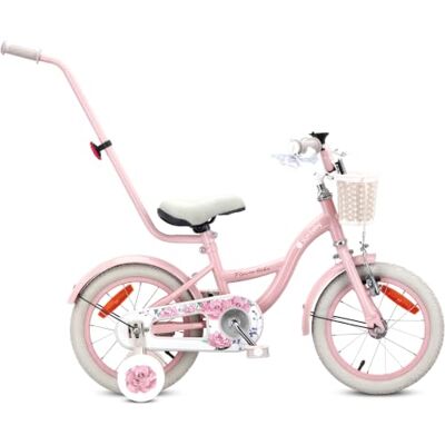 Sun Kinderfiets 14/16 inch Flower Bike Retro, meisjes 3-6 jaar, max. 50 kg V-remmen, reservewielen, bel, reflecterende strepen, stalen frame, verstelbaar style rétro, freins V-Brake, roues de secours, sonnette, bandes réfléchissantes, cadre en acier, ré Sun Kinderfiets 14/16 inch Flower Bike Retro, meisjes 3-6 jaar, max. 50 kg V-remmen, reservewielen, bel, reflecterende strepen, stalen frame, verstelbaar style rétro, freins V-Brake, roues de secours, sonnette, bandes réfléchissantes, cadre en acier, ré