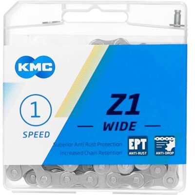 KMC Uniseks Volwassen Z1 Wide EPT ketting 1/2 inch x 1/8 inch, 112 schakels, zilver KMC Uniseks Volwassen Z1 Wide EPT ketting 1/2 inch x 1/8 inch, 112 schakels, zilver