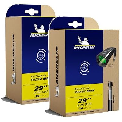 Michelin Lot de Deux Chambres à air Protek Max Résistance Accrue à la crevaison grâce à Un Liquide intérieur. Michelin Lot de Deux Chambres à air Protek Max Résistance Accrue à la crevaison grâce à Un Liquide intérieur.