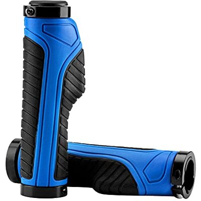 ROCKBROS Ergonomische handgrepen voor fiets, mountainbike, van rubber, antislip, licht, met dubbele vergrendelingen, 22 mm, blauw, zwart, rood, grijs, groen ROCKBROS Ergonomische handgrepen voor fiets, mountainbike, van rubber, antislip, licht, met dubbele vergrendelingen, 22 mm, blauw, zwart, rood, grijs, groen