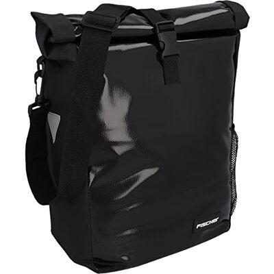 Fischer Fietstas, bagagedragertas, schoudertas, met reflector, 18 liter, waterdicht, zwart Fischer Fietstas, bagagedragertas, schoudertas, met reflector, 18 liter, waterdicht, zwart