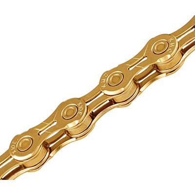 KMC Uniseks volwassenen X10 EL TiNi X10EL Ti-N 10 versnellingen, ketting 1/2 inch x11/128, 114 schakels, goud, coating KMC Uniseks volwassenen X10 EL TiNi X10EL Ti-N 10 versnellingen, ketting 1/2 inch x11/128, 114 schakels, goud, coating