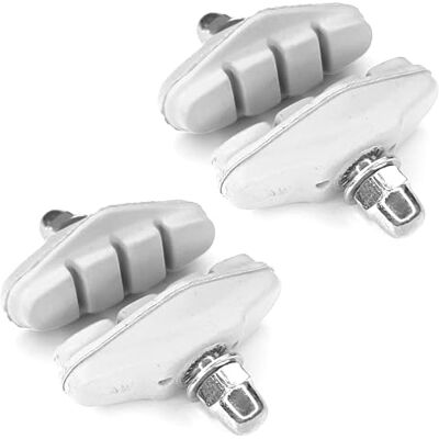 cyclingcolors 4 x remblokken voor fiets, 2 paar, 50 mm, compatibel met Shimano Sram Cycle Road Racing Stad Fixie VTC velg, wit cyclingcolors 4 x remblokken voor fiets, 2 paar, 50 mm, compatibel met Shimano Sram Cycle Road Racing Stad Fixie VTC velg, wit