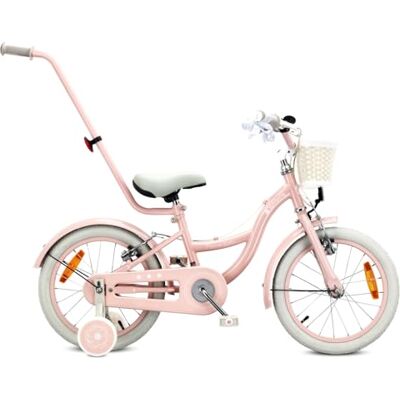 Sun Kinderfiets 14/16 inch Flower Bike Retro, meisjes 3-6 jaar, max. 50 kg V-remmen, reservewielen, bel, reflecterende strepen, stalen frame, verstelbaar style rétro, freins V-Brake, roues de secours, sonnette, bandes réfléchissantes, cadre en acier, ré Sun Kinderfiets 14/16 inch Flower Bike Retro, meisjes 3-6 jaar, max. 50 kg V-remmen, reservewielen, bel, reflecterende strepen, stalen frame, verstelbaar style rétro, freins V-Brake, roues de secours, sonnette, bandes réfléchissantes, cadre en acier, ré