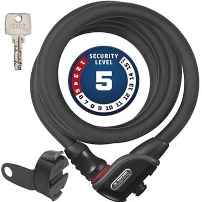 ABUS Unisex volwassen accessoires Kf 8950/180 Phantom spiraalkabelslot, zwart, standaard ABUS Unisex volwassen accessoires Kf 8950/180 Phantom spiraalkabelslot, zwart, standaard