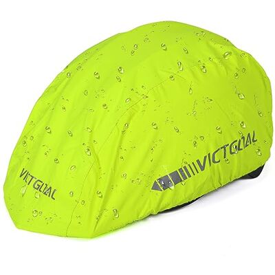 VICTGOAL Waterdichte fietshelmhoes met decoratieve reflectoren en elastiek, uniseks, voor fietshelm VICTGOAL Waterdichte fietshelmhoes met decoratieve reflectoren en elastiek, uniseks, voor fietshelm