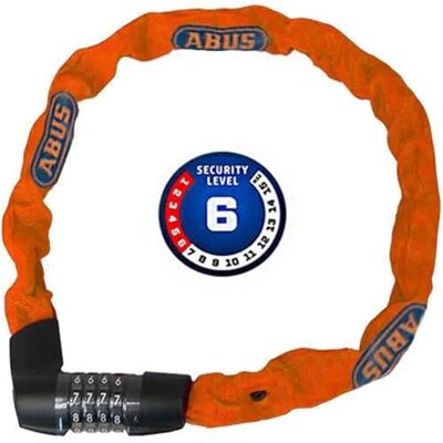 ABUS 71264 Tresor kettingslot 1385/75 Neon cijferslot van gehard staal 6 mm dikke vierkante ketting veiligheidsniveau 6-75 cm oranje ABUS 71264 Tresor kettingslot 1385/75 Neon cijferslot van gehard staal 6 mm dikke vierkante ketting veiligheidsniveau 6-75 cm oranje