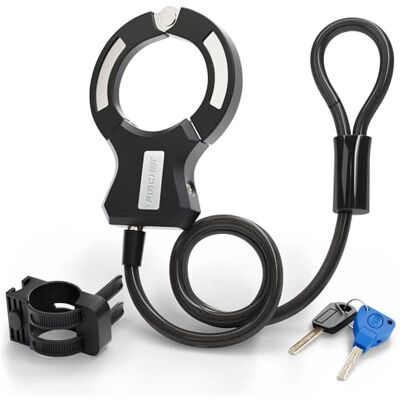 Fischer Spiraal handboeien slot 120 cm zwart met houder kabelslot met slangklem voor fiets, e-bike, elektrische scooter robuust kabelslot 1 stuk Fischer Spiraal handboeien slot 120 cm zwart met houder kabelslot met slangklem voor fiets, e-bike, elektrische scooter robuust kabelslot 1 stuk
