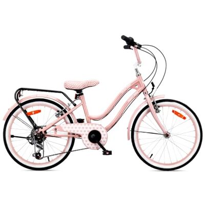 Sun Heart Bike Kinderfiets voor meisjes, 20 inch, Shimano 6 Voor kinderen van 6 tot 10 jaar, verstelbaar zadel en stuur Sun Heart Bike Kinderfiets voor meisjes, 20 inch, Shimano 6 Voor kinderen van 6 tot 10 jaar, verstelbaar zadel en stuur