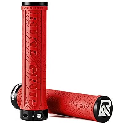 ROCKBROS MTB handvat stuur fiets dubbele vergrendelingen, paar handgrepen van rubber en aluminiumlegering, 22 mm, oranje, rood, blauw, zwart, groen ROCKBROS MTB handvat stuur fiets dubbele vergrendelingen, paar handgrepen van rubber en aluminiumlegering, 22 mm, oranje, rood, blauw, zwart, groen