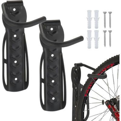 Relaxdays Wandhouder voor fiets, zwart, 6 stuks À suspendre Relaxdays Wandhouder voor fiets, zwart, 6 stuks À suspendre