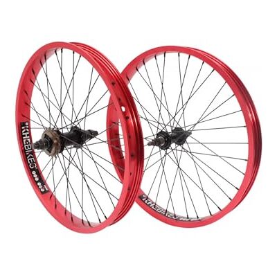 KHEbikes KHE Prism BMX wielset 20 inch, breedte 38 mm, aluminium 7005, rood geanodiseerd, met 16T-tandwielen KHEbikes KHE Prism BMX wielset 20 inch, breedte 38 mm, aluminium 7005, rood geanodiseerd, met 16T-tandwielen