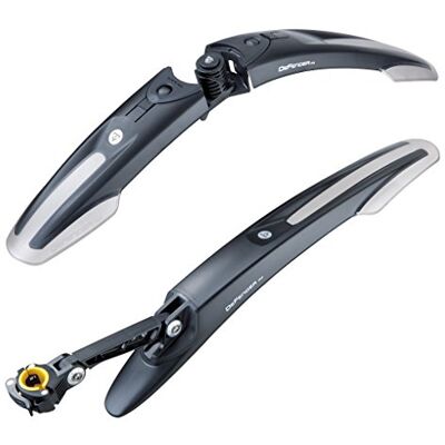Topeak DeFender M1 & M2 spatbord set, 66 cm, zwart Topeak DeFender M1 & M2 spatbord set, 66 cm, zwart