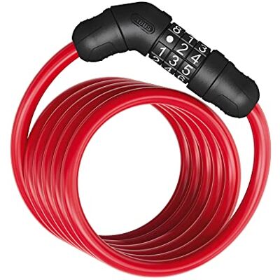 ABUS Star 4508C/150 Spiraalkabelslot Combinatieslot van 8 mm dikke spiraalkabel veiligheidsniveau 2 rood ABUS Star 4508C/150 Spiraalkabelslot Combinatieslot van 8 mm dikke spiraalkabel veiligheidsniveau 2 rood