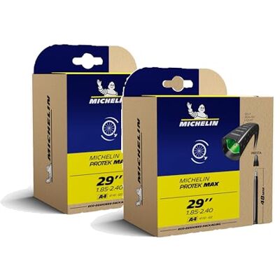 Michelin Lot de Deux Chambres à air Protek Max Résistance Accrue à la crevaison grâce à Un Liquide intérieur. Michelin Lot de Deux Chambres à air Protek Max Résistance Accrue à la crevaison grâce à Un Liquide intérieur.