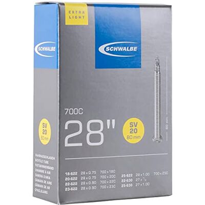 Schwalbe Extra Light Luchtkamers, uniseks, zwart, 700 x 18-23C (18-622 tot 23-622) Schwalbe Extra Light Luchtkamers, uniseks, zwart, 700 x 18-23C (18-622 tot 23-622)