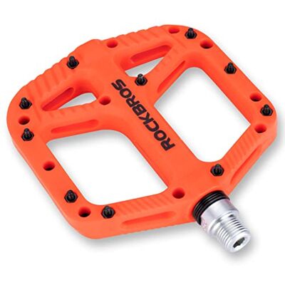 ROCKBROS Brede pedalen voor fiets, MTB, BMX, paar platte pedalen van nylon, 9/16, fietspedaal, 3 kogellagers, antislip, zwart, roze, oranje, blauw, geel ROCKBROS Brede pedalen voor fiets, MTB, BMX, paar platte pedalen van nylon, 9/16, fietspedaal, 3 kogellagers, antislip, zwart, roze, oranje, blauw, geel