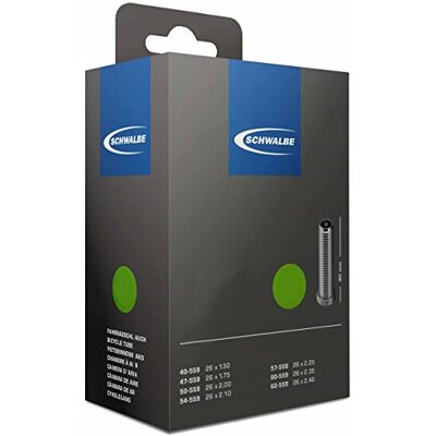 Schwalbe AV7 40/62-406 EK AGV binnenband voor volwassenen, uniseks, 40 mm, slang, zwart, maat 20 Schwalbe AV7 40/62-406 EK AGV binnenband voor volwassenen, uniseks, 40 mm, slang, zwart, maat 20