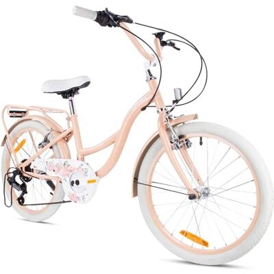 Sun FLOWER Bike Kinderfiets voor meisjes, 20 inch, Shimano 6 Voor kinderen van 6 tot 10 jaar, verstelbaar zadel en stuur Sun FLOWER Bike Kinderfiets voor meisjes, 20 inch, Shimano 6 Voor kinderen van 6 tot 10 jaar, verstelbaar zadel en stuur
