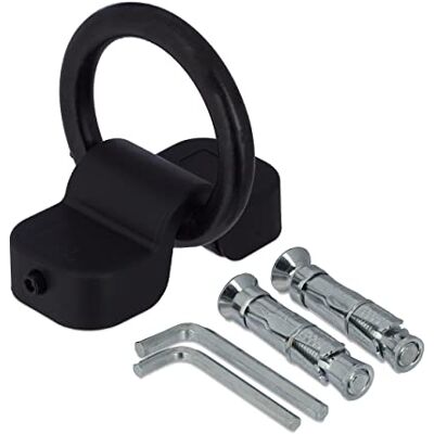 Relaxdays Wand- en grondanker, beveiliging voor fiets en motorfiets, beugel 14 mm, staal en kunststof, zwart Relaxdays Wand- en grondanker, beveiliging voor fiets en motorfiets, beugel 14 mm, staal en kunststof, zwart