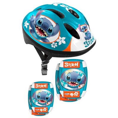 Stamp ST626507 Combo (helm + knie- en elleboogbeschermers), jongeren, uniseks, blauw, 50-56 cm Stamp ST626507 Combo (helm + knie- en elleboogbeschermers), jongeren, uniseks, blauw, 50-56 cm