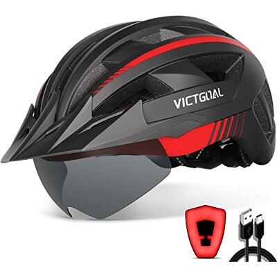 VICTGOAL Fietshelm mountainbike-helm met afneembare magnetische veiligheidsbril, afneembaar vizier, lichte helm, voor volwassenen VICTGOAL Fietshelm mountainbike-helm met afneembare magnetische veiligheidsbril, afneembaar vizier, lichte helm, voor volwassenen
