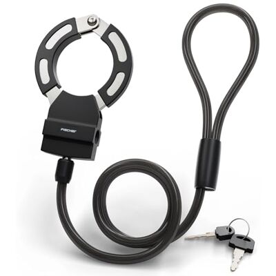 Fischer Fietsslot 110 cm staal 8 mm voor fiets, e-bike, elektrische scooter met houder, kabelslot met kabelbinder, robuust spiraalslot Fischer Fietsslot 110 cm staal 8 mm voor fiets, e-bike, elektrische scooter met houder, kabelslot met kabelbinder, robuust spiraalslot