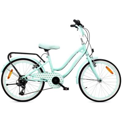 Sun Heart Bike Kinderfiets voor meisjes, 20 inch, Shimano 6 Voor kinderen van 6 tot 10 jaar, verstelbaar zadel en stuur Sun Heart Bike Kinderfiets voor meisjes, 20 inch, Shimano 6 Voor kinderen van 6 tot 10 jaar, verstelbaar zadel en stuur
