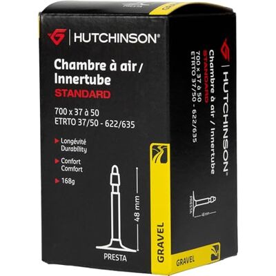 Hutchinson Luchtkamer City Standaard Weerstand En Lekbestendig Presta ventiel Dikte 0,9 mm 48 mm 700 x 37, Zwart Hutchinson Luchtkamer City Standaard Weerstand En Lekbestendig Presta ventiel Dikte 0,9 mm 48 mm 700 x 37, Zwart